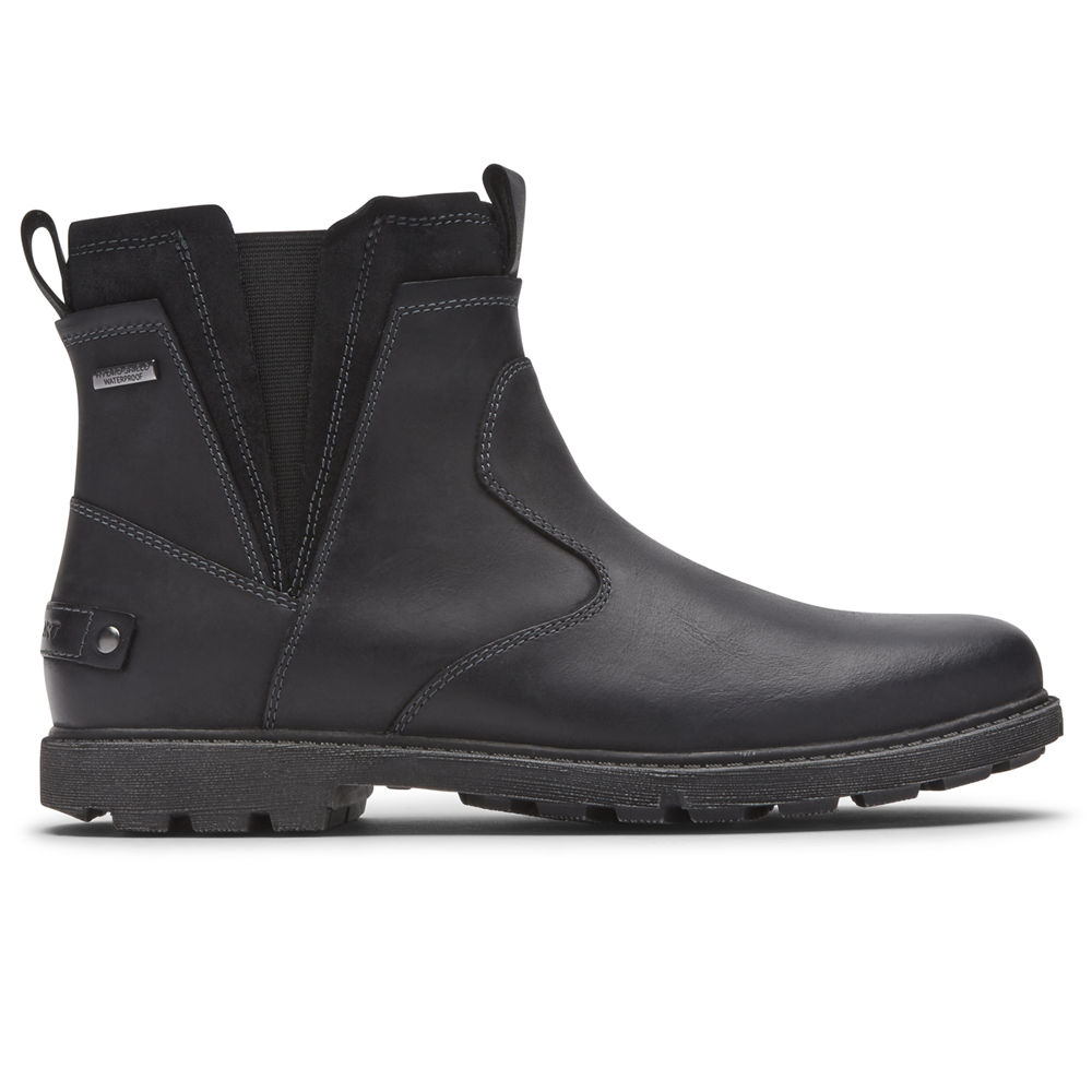 Botas Rockport Hombre Mexico - Storm Surge Waterproof Chelsea Negros - KUCAJ2589